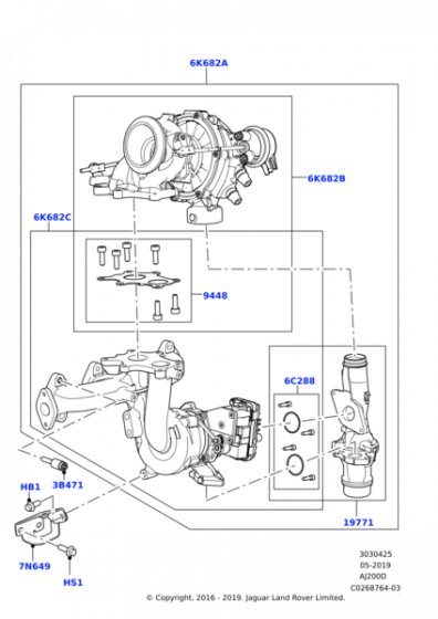 LR112415 - TURBO/YÜKSEK BASINÇ 2.0L DZL (VELAR) - Land Rover