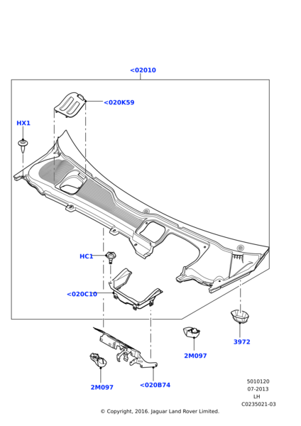 LR024316G - AKÜ KAPAK KLİPSİ (EVOQUE/VOGUE) - İng - İthal