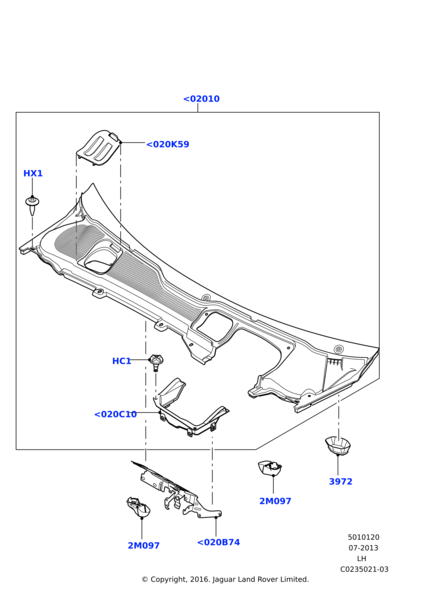 LR024316G - AKÜ KAPAK KLİPSİ (EVOQUE/VOGUE) - İNG-İTHAL