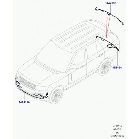 LR064005 - ÖN PARK SENSÖR TESİSATI FA>3.0L V6 (VOGUE) - Land Rover