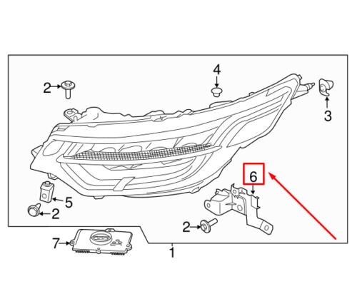 LR086097 - ÖN FAR ALT BRAKETİ SOL (DİSC.S5) - Land Rover