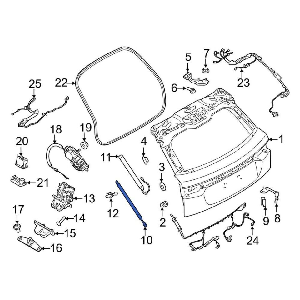 LR166797 - ARKA BAGAJ AMORTİSÖR/ELEKTRİK (VELAR) - Land Rover