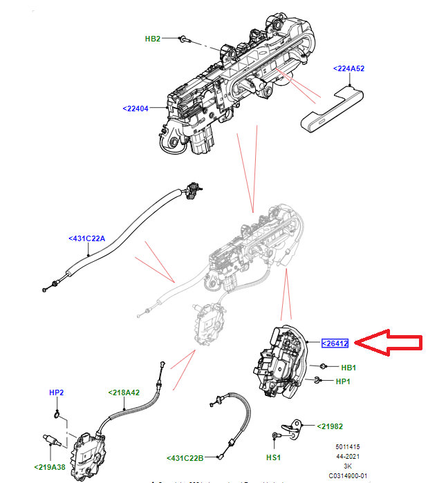 LR153723 - ARKA KAPI KİLİDİ SAĞ (NEW SPORT 23>) - Land Rover