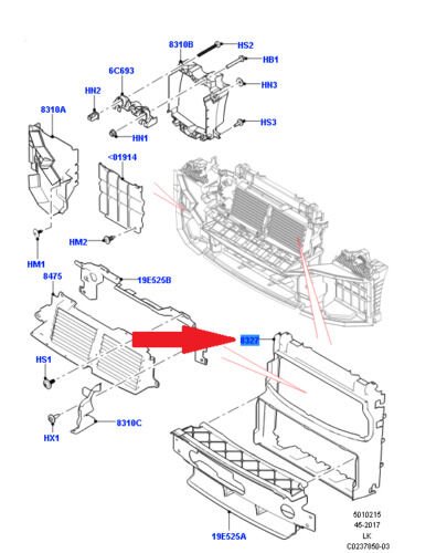 LR084885 - DEFLEKTÖR (3.0L V6/SPORT/VOGUE) - Land Rover