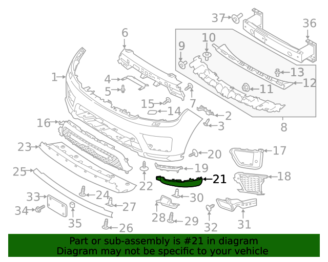 LR098920 - ÖN TAMPON ALT BRAKET SAĞ(RRS/ - Land Rover