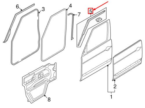 DDC000155PMD - ÖN KAPI ÜST KEÇE SOL (3.0/3.6) - Land Rover