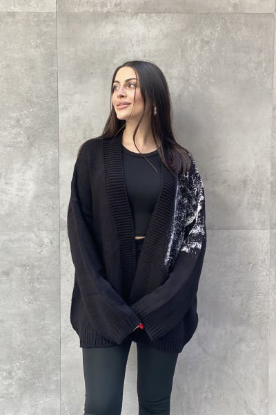 Sprey Baskı Tasarım Oversize Hırka
