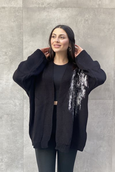 Sprey Baskı Tasarım Oversize Hırka