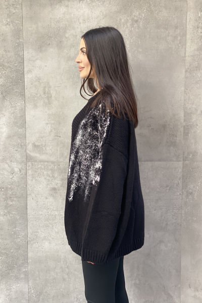 Sprey Baskı Tasarım Oversize Hırka