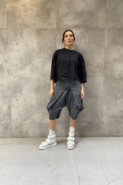 Yamalı Tasarım Oversize Bluz