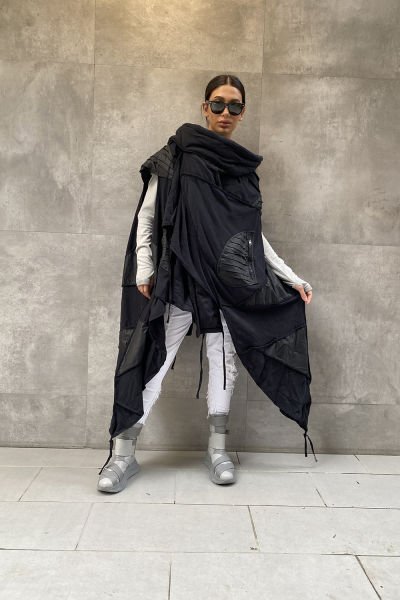 Unisex Tasarım Oversize Panço Yelek