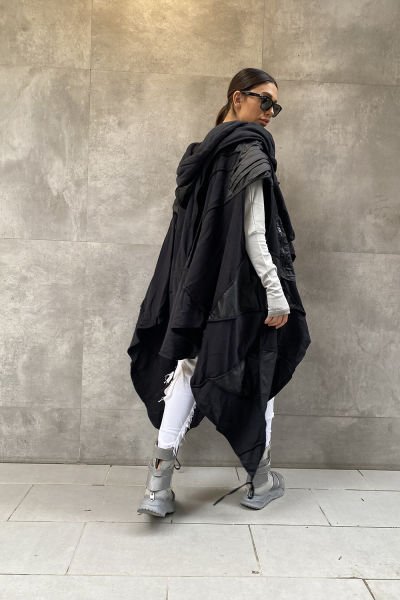 Unisex Tasarım Oversize Panço Yelek