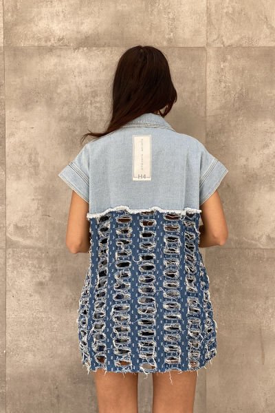 File Tasarım Oversize Kot Gömlek&Elbise