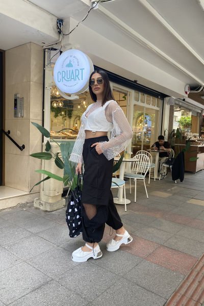 Çok Cepli Oversize Tasarım File Pantolon