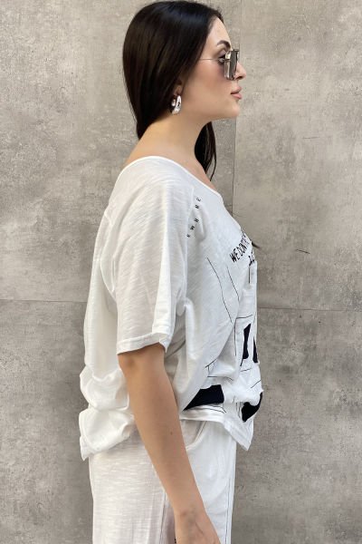 Damalı Tasarım Oversize Bluz Pantolon Takımı