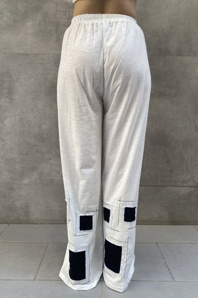 Damalı Tasarım Oversize Bluz Pantolon Takımı