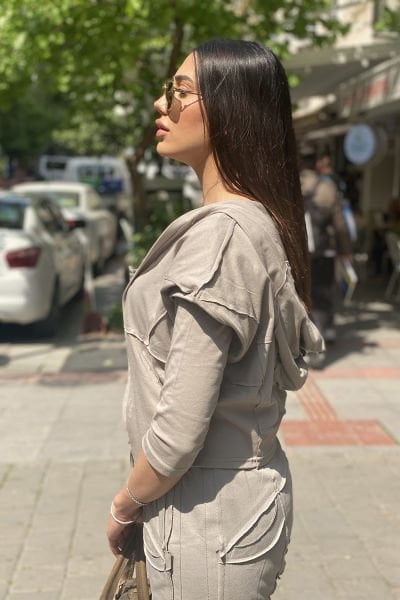 Tasarım Astarlı Kapüşonlu Oversize Takım