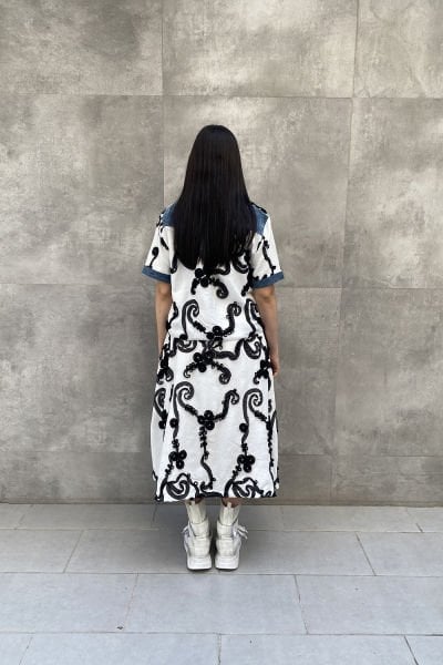 Oversize Tasarım Tül Motifli Gömlek&Bluz