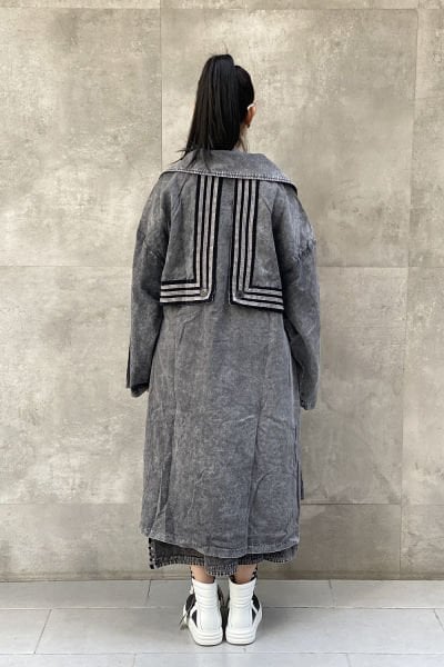 Taşlama Kumaş Tasarım Oversize Trençkot