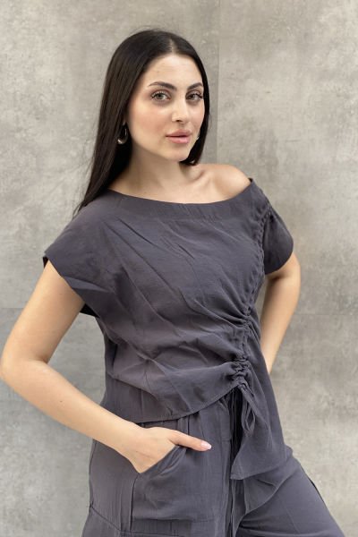 Büzgülü Tasarım Oversize Bluz
