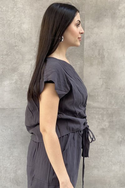 Büzgülü Tasarım Oversize Bluz
