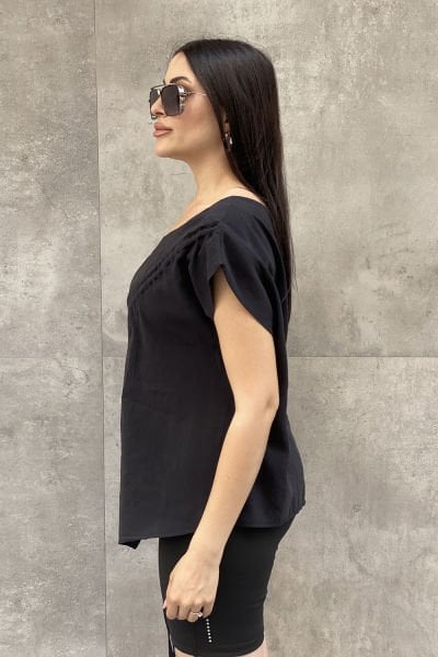 Büzgülü Tasarım Oversize Bluz