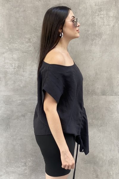 Büzgülü Tasarım Oversize Bluz