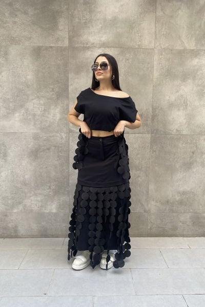 Tasarım Oversize Saçaklı Etek