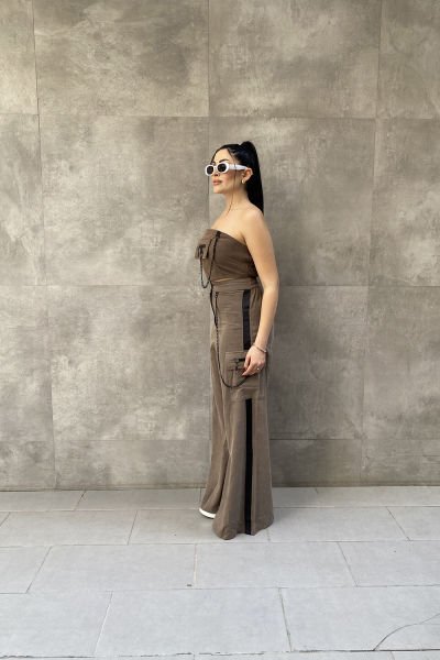 Tasarım Oversize Zincirli Kargo Pantolon