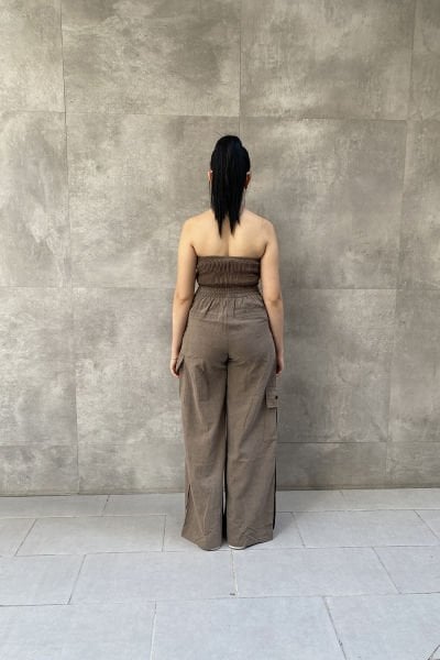 Tasarım Oversize Zincirli Kargo Pantolon
