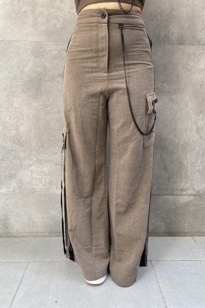 Tasarım Oversize Zincirli Kargo Pantolon
