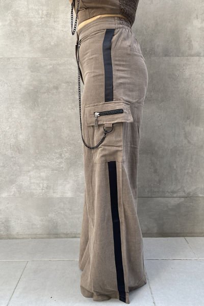 Tasarım Oversize Zincirli Kargo Pantolon