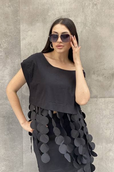 Tasarım Oversize Saçaklı Bluz