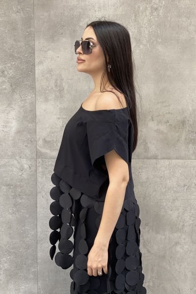 Tasarım Oversize Saçaklı Bluz