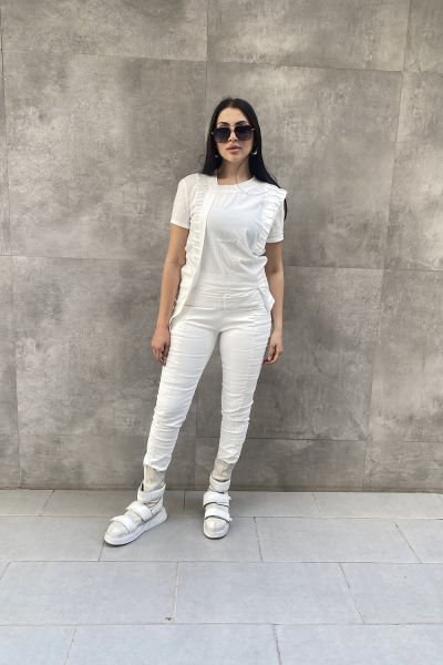 Çift Omuzlu Nevürlü Asimetrik Bluz