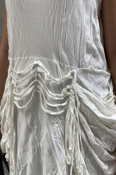 Crinkle Dokulu Askılı Uzun Oversize Elbise