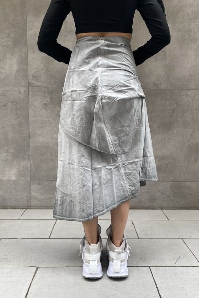 Asimetrik Taşlama Oversize Uzun Etek