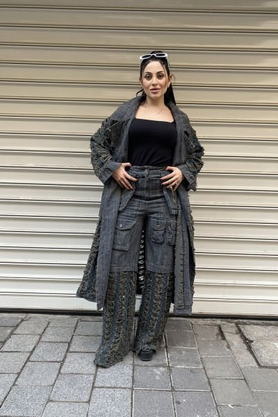 Çift Kumaşlı Tasarım Oversize Kargo Pantolon