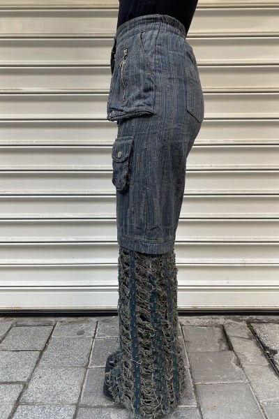 Çift Kumaşlı Tasarım Oversize Kargo Pantolon