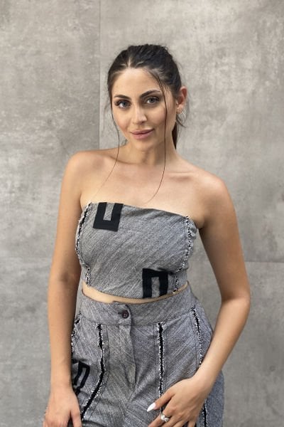 ''H Wear'' Tasarım Lastikli Crop