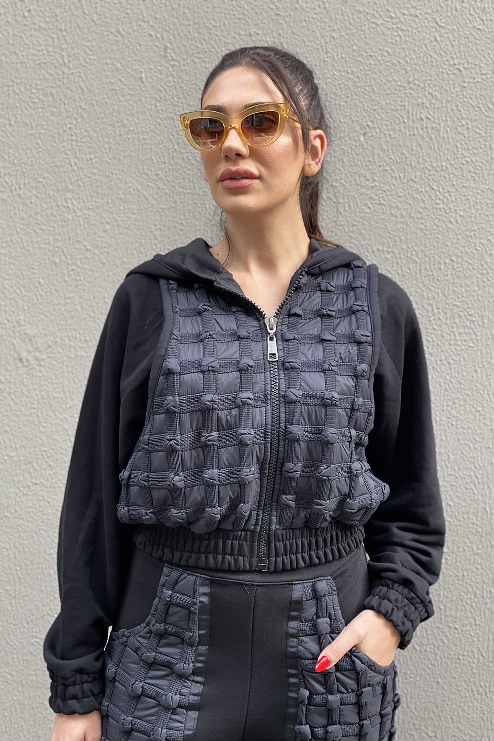 Yarasa Kol Kabartmalı Ceket