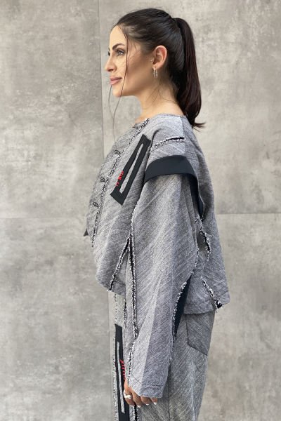 ''H Wear'' Tasarım Vatkalı Asimetrik Ceket&Bluz