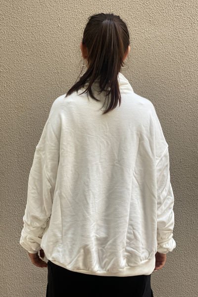 Tasarım Oversize Büzgülü Sweatshirt