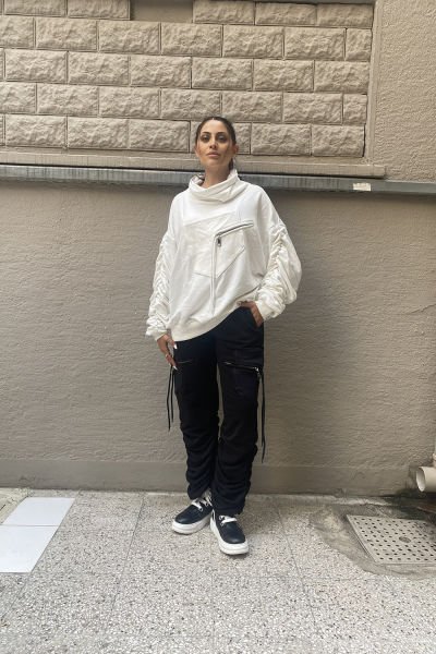 Tasarım Oversize Büzgülü Pantolon