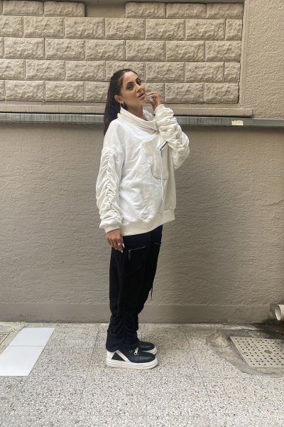 Tasarım Oversize Büzgülü Pantolon
