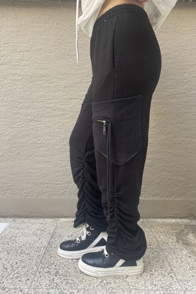Tasarım Oversize Büzgülü Pantolon