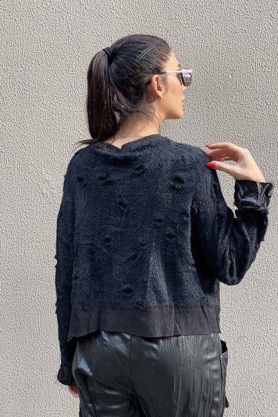 Polar&Saten Karma Kumaş Asimetrik Sweatshirt
