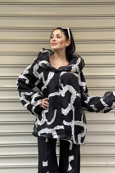 Tasarım Oversize Kısa Tül Ceket