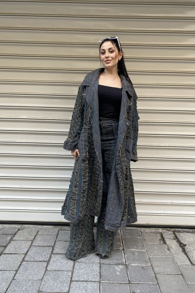 Çift Kumaşlı Tasarım Oversize Trençkot