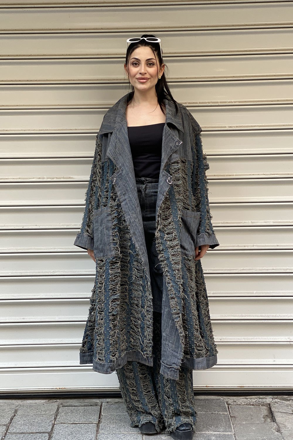 Çift Kumaşlı Tasarım Oversize Trençkot